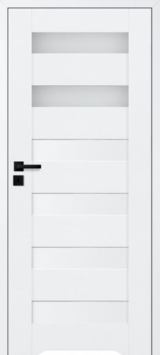 Non-rebated Internal Door with Undercut Trame 80, right, white