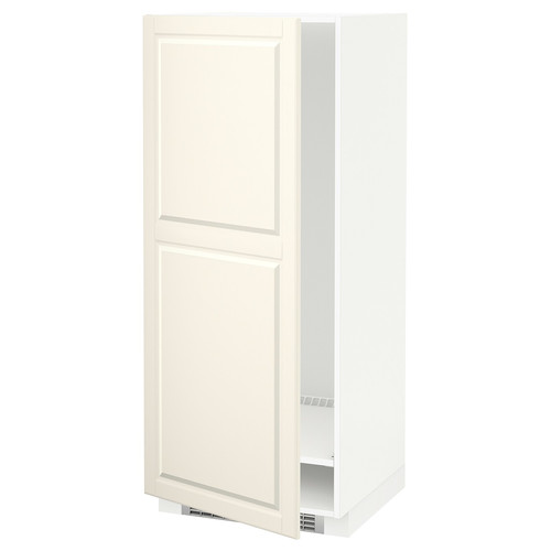 METOD High cabinet for fridge/freezer, white, Bodbyn off-white, 60x60x140 cm