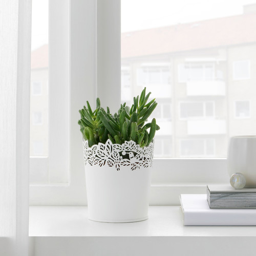 SAMVERKA Plant pot, white, 9 cm