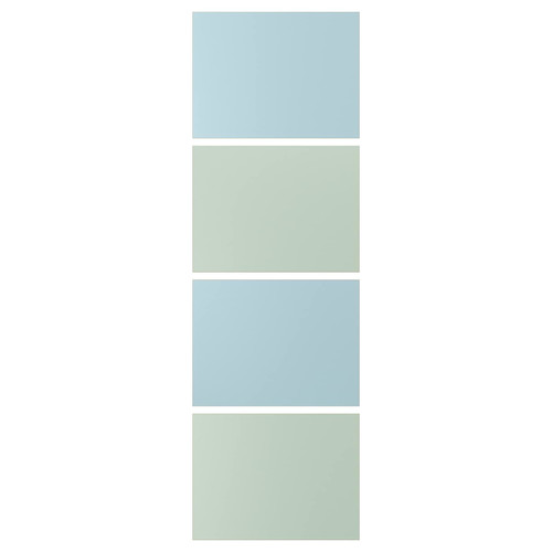 MEHAMN 4 panels for sliding door frame, light blue/light green, 75x236 cm