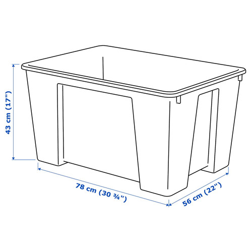 SAMLA Box, transparent, 78x56x43 cm/130 l