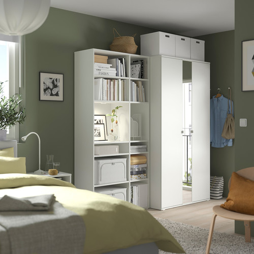 VIHALS Wardrobe combination, white, 200x57x200 cm