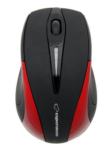 Esperanza Wireless Optical Mouse EM101R USB, 2,4 GHz, NANO receiver, black-red