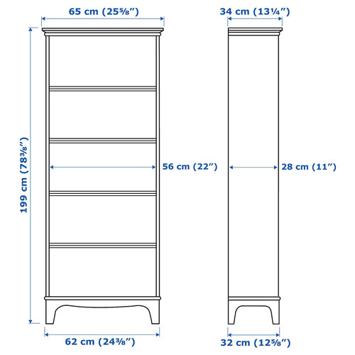 LOMMARP Bookcase, dark blue-green, 65x199 cm