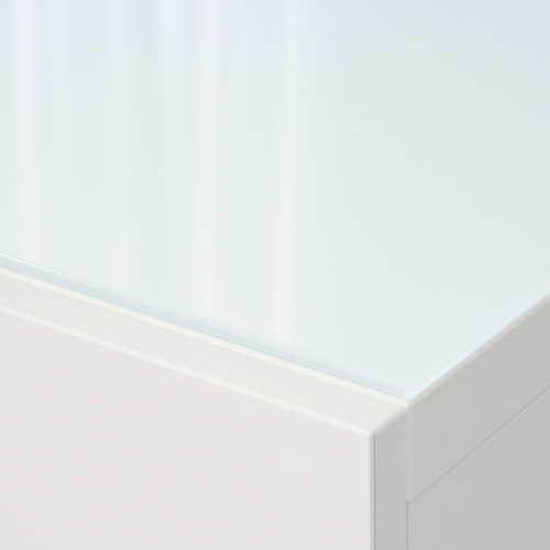 BESTÅ Top panel, glass white, 180x40 cm