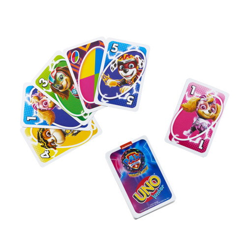 UNO Junior Paw Patrol: the Mighty Movie Kids Card Game HPY62 3+