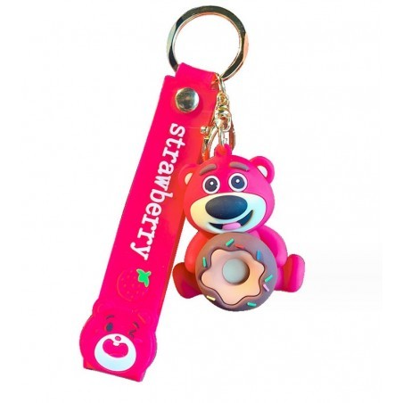 ECARLA Keychain - A Bear With A Donut (BRL296) 1pc