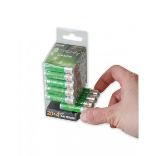 Techly Alkaline 20+4 AAA LR03  Batteries XXLPack IBT-LR03T24B